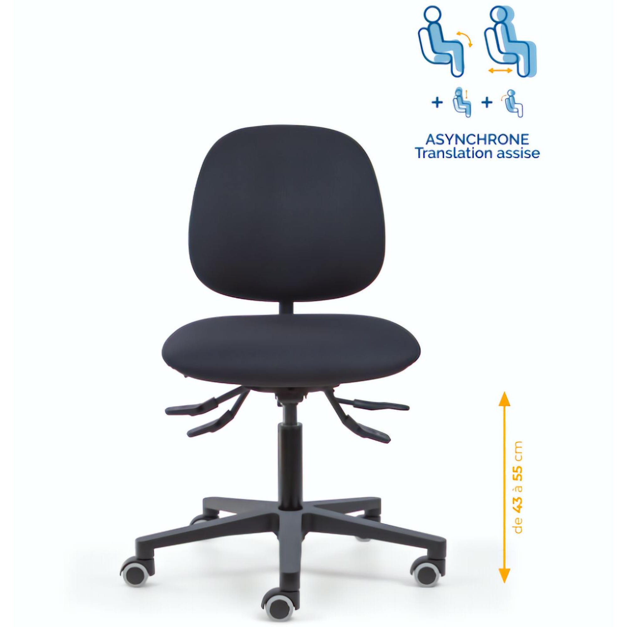 chaise de caisse, siège de caisse avec repose pieds, chaise agent de caisse, chaise caissière, siège de caisse ergonomique, chaise en tissu de caisse, chaise supermarché, mobilier de bureau, Besançon