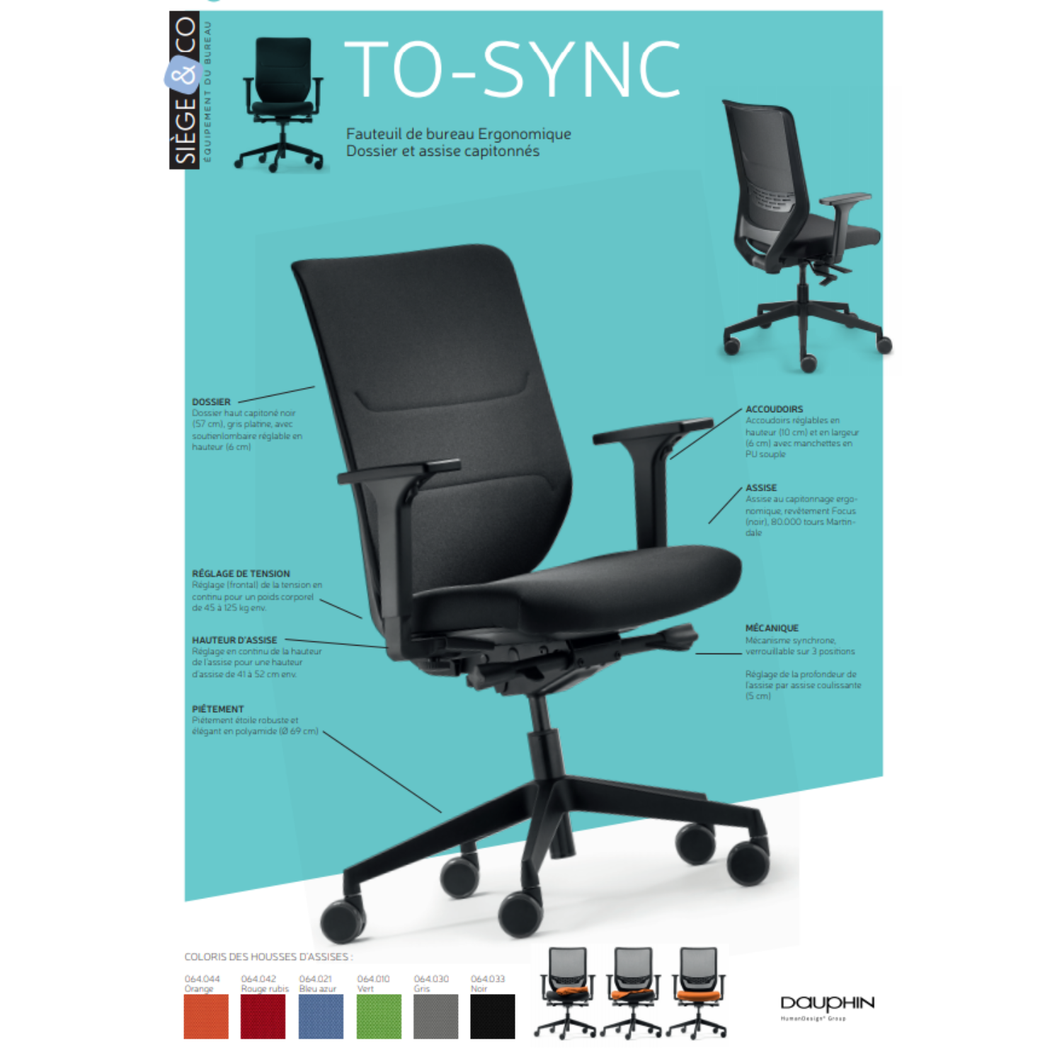 Fauteuil de bureau ergonomique, siège ergonomique