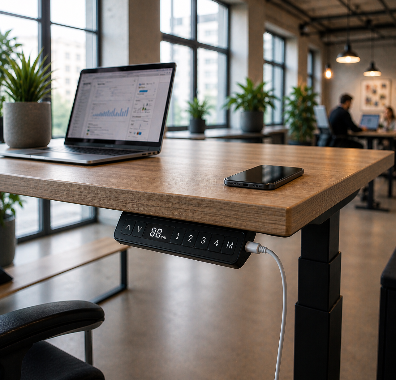 Bureau électrique avec mémoires de positions