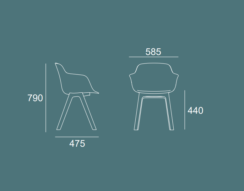 Fauteuil avec Pieds en polypropylène - FLOW 12