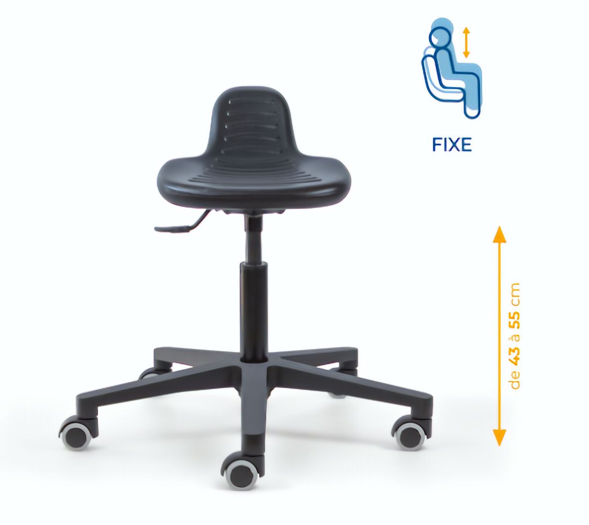 Assis-debout; chaise; chaise atelier; siège atelier