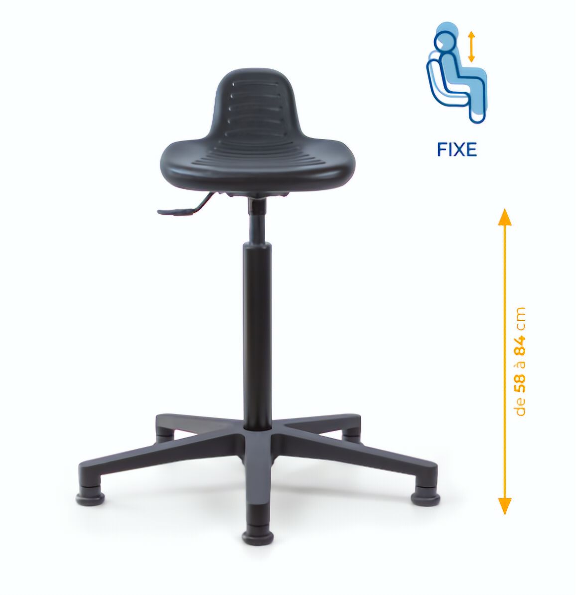 Assis-debout; chaise; chaise atelier; siège atelier