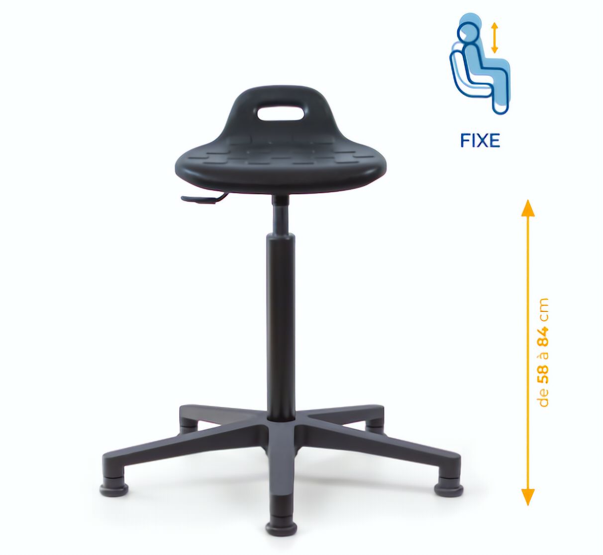 Assis-debout; chaise; chaise atelier; siège atelier