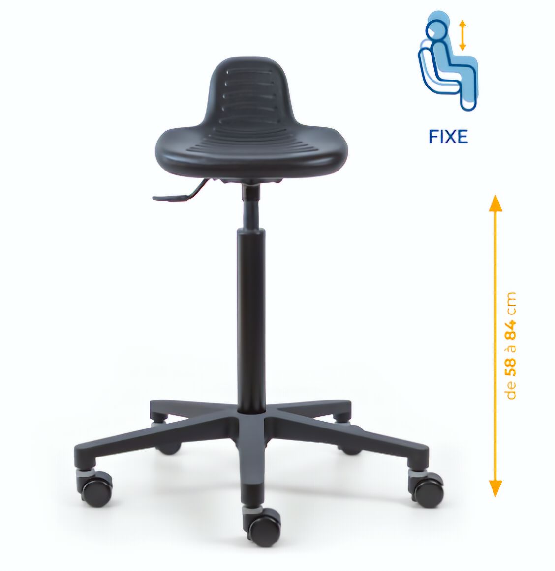 Assis-debout; chaise; chaise atelier; siège atelier