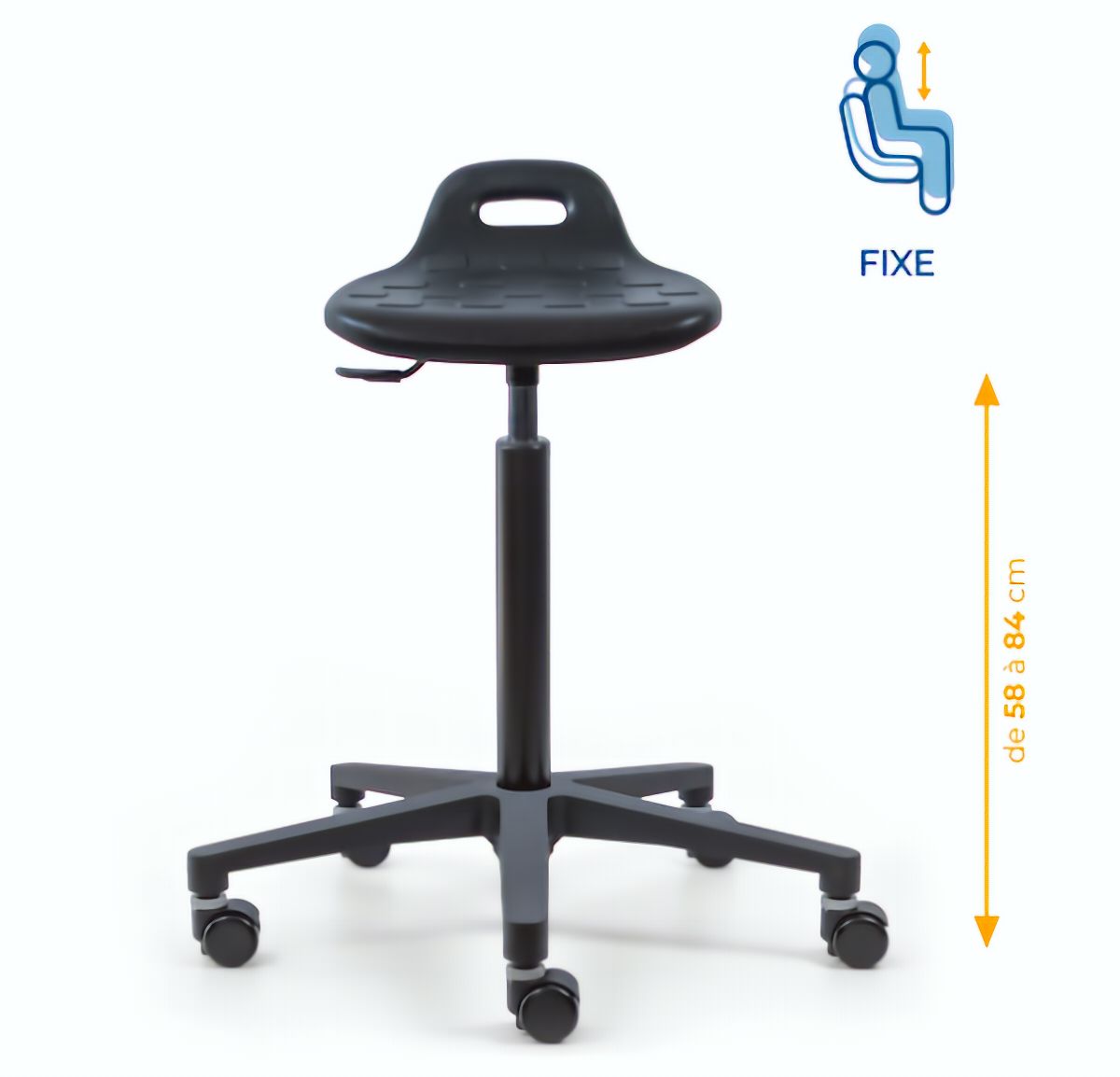 Assis-debout; chaise; chaise atelier; siège atelier