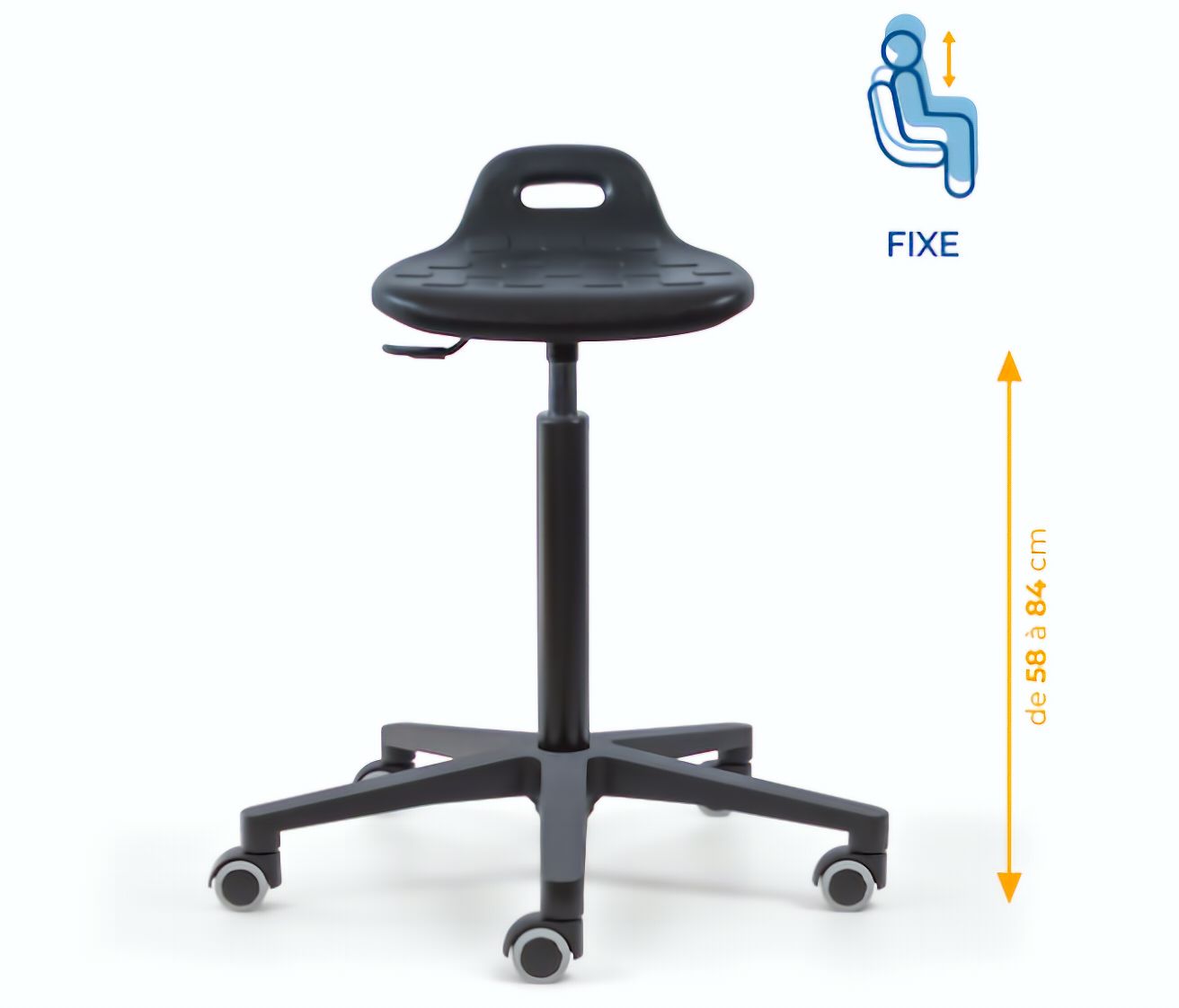 Assis-debout; chaise; chaise atelier; siège atelier