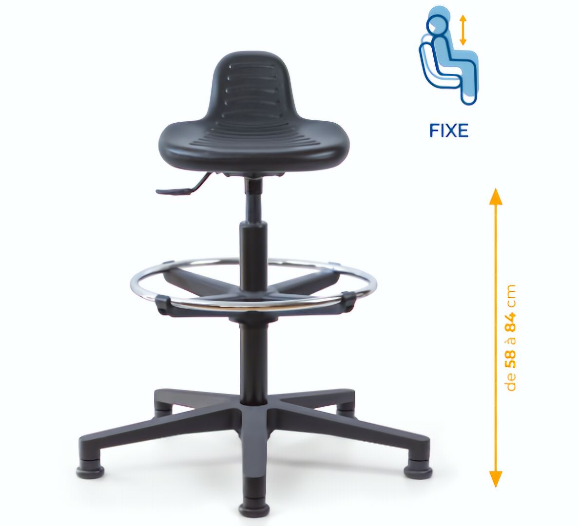 Assis-debout; chaise; chaise atelier; siège atelier