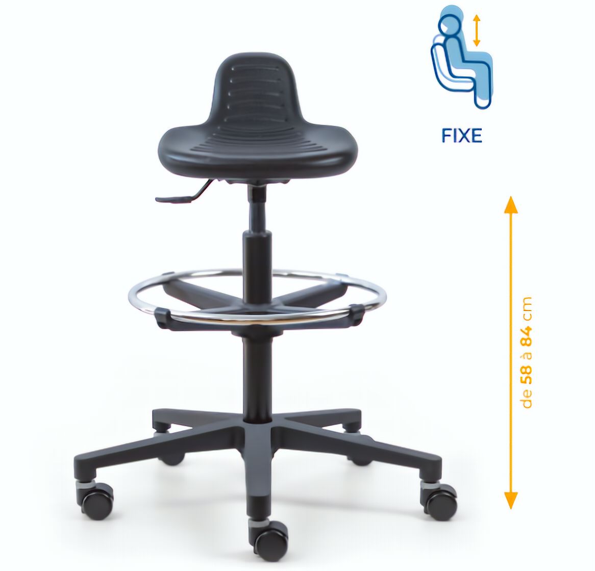 Assis-debout; chaise; chaise atelier; siège atelier