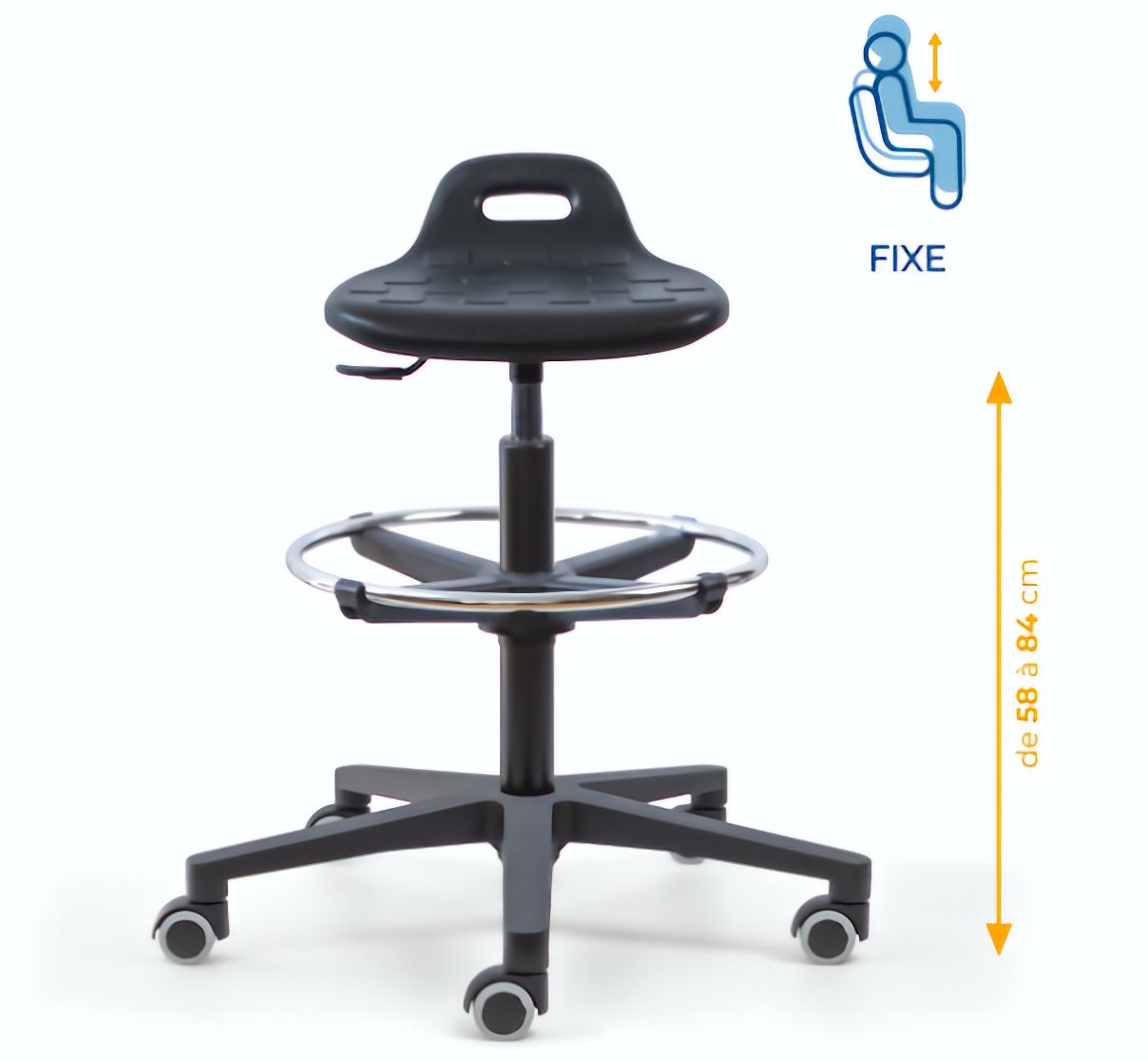 Assis-debout; chaise; chaise atelier; siège atelier
