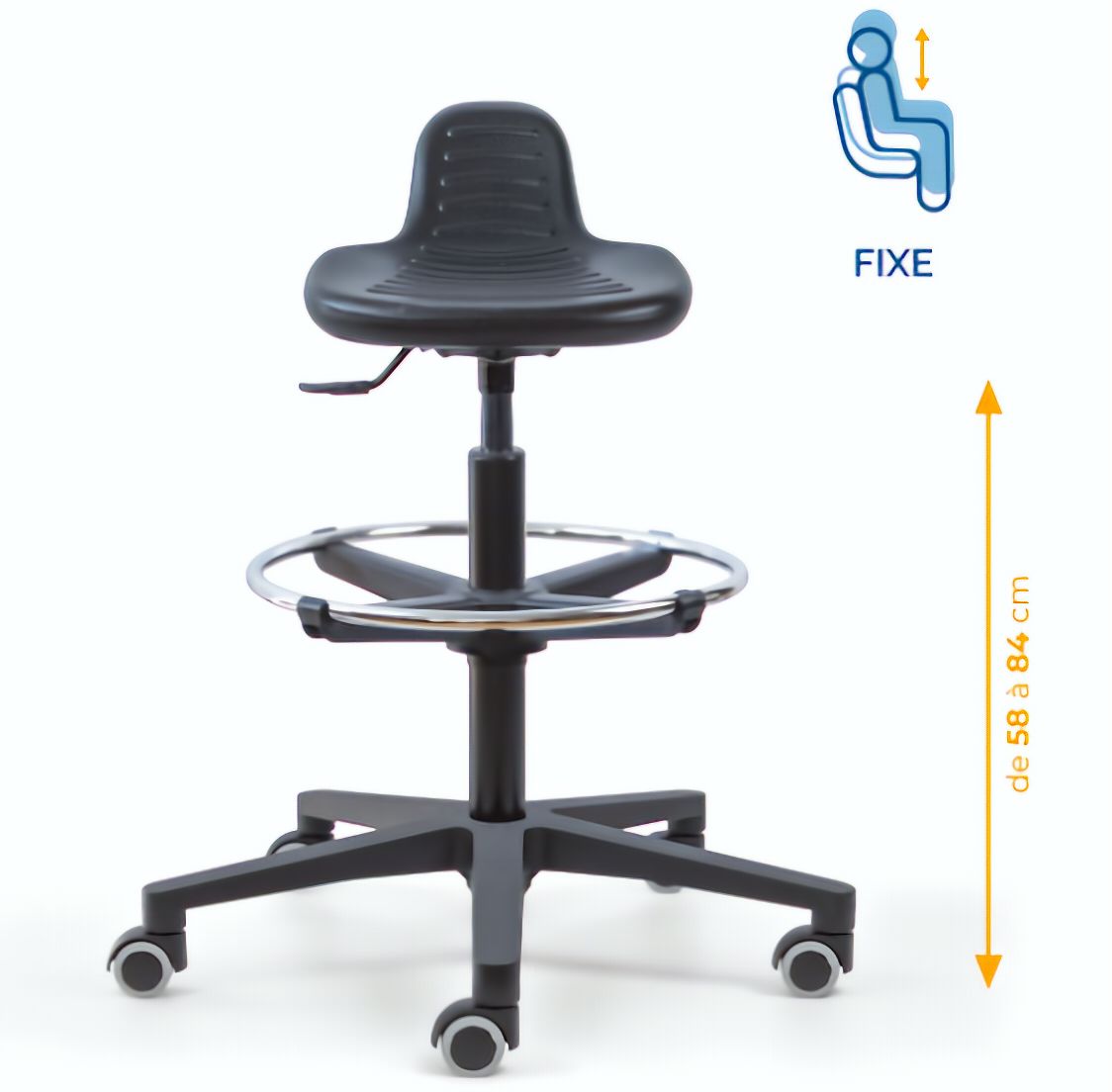 Assis-debout; chaise; chaise atelier; siège atelier