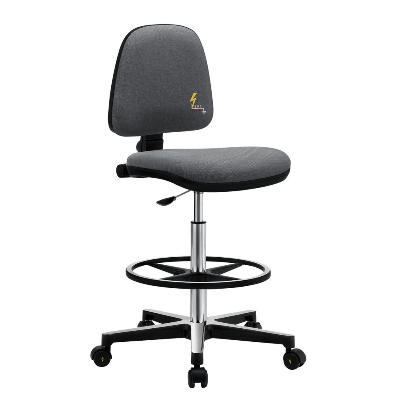 Chaise antistatiques roulettes avec repose-pieds - GREF 214 (GRE)