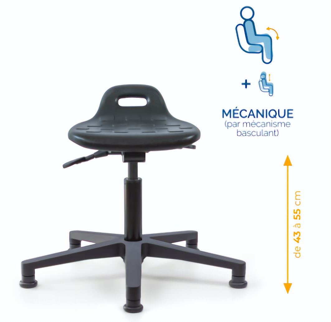 Assis-debout; chaise; chaise atelier; siège atelier