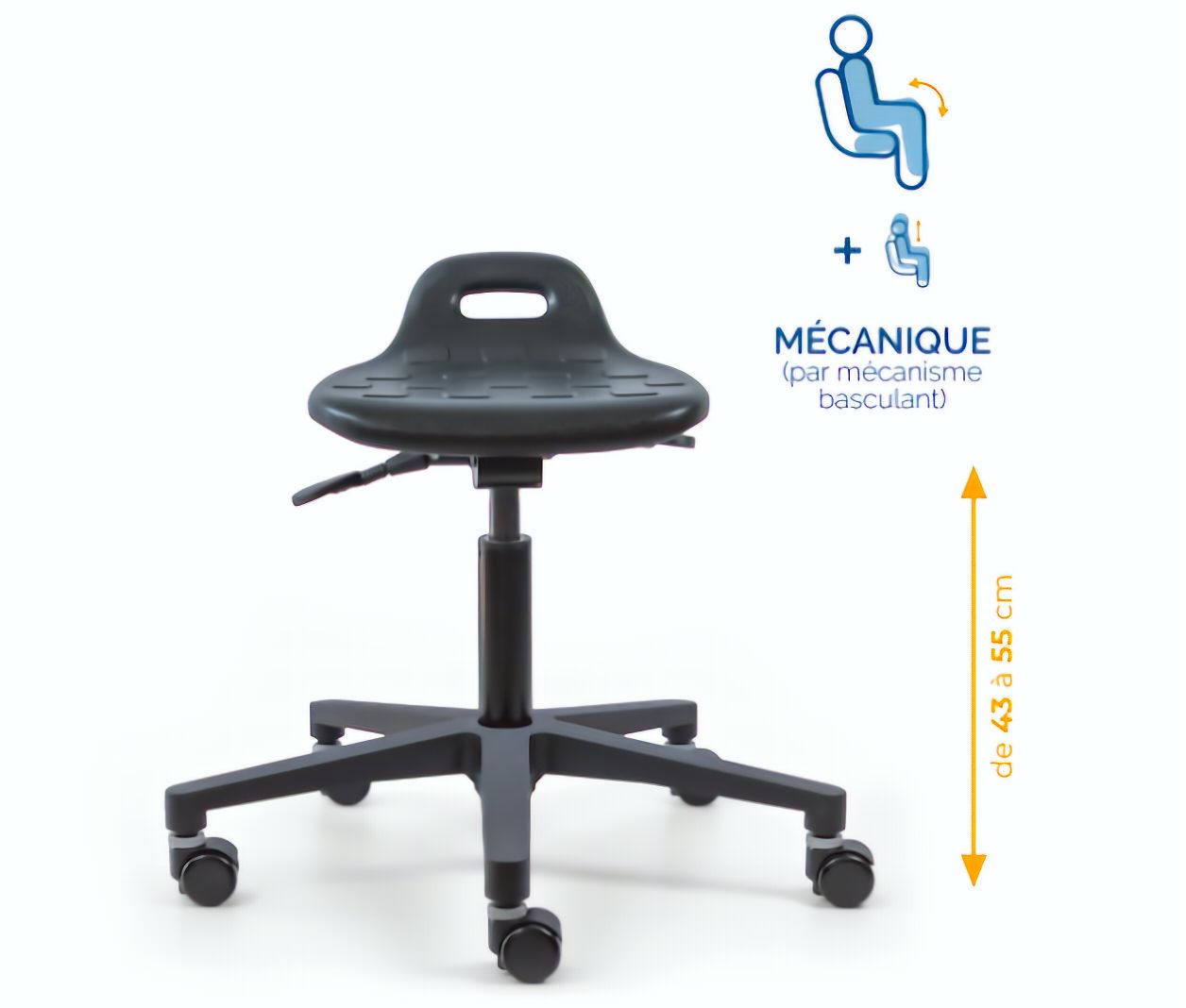 Assis-debout; chaise; chaise atelier; siège atelier