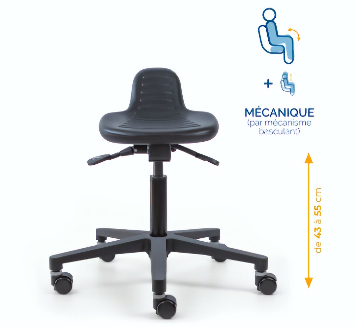 Assis-debout; chaise; chaise atelier; siège atelier