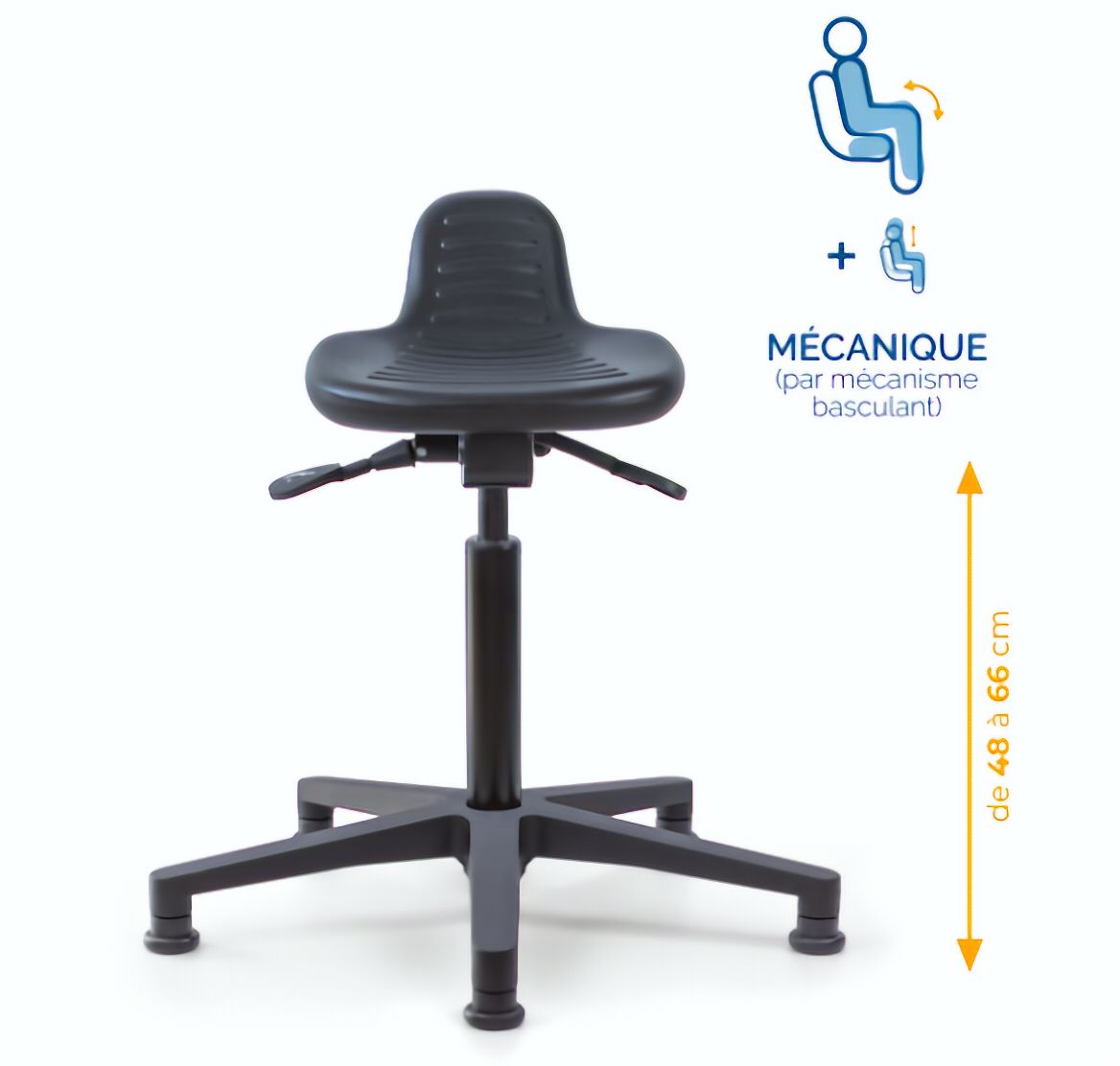 Assis-debout; chaise; chaise atelier; siège atelier
