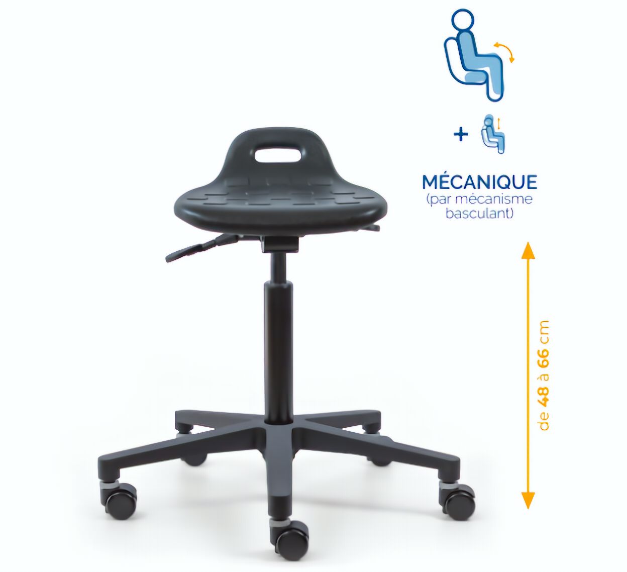 Assis-debout; chaise; chaise atelier; siège atelier