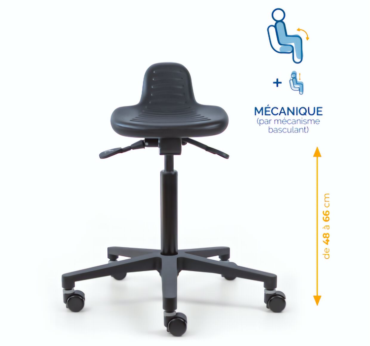 Assis-debout; chaise; chaise atelier; siège atelier