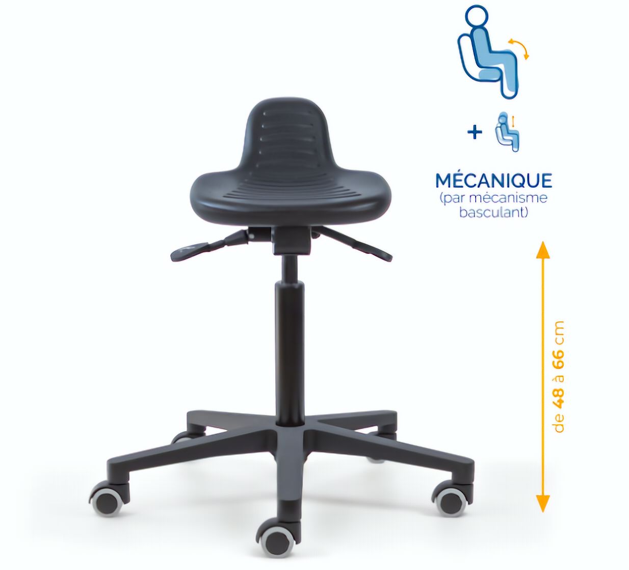 Assis-debout; chaise; chaise atelier; siège atelier