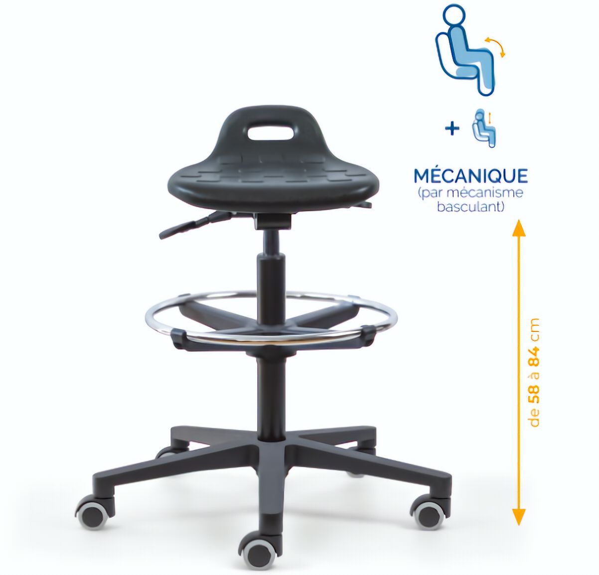 Assis-debout; chaise; chaise atelier; siège atelier