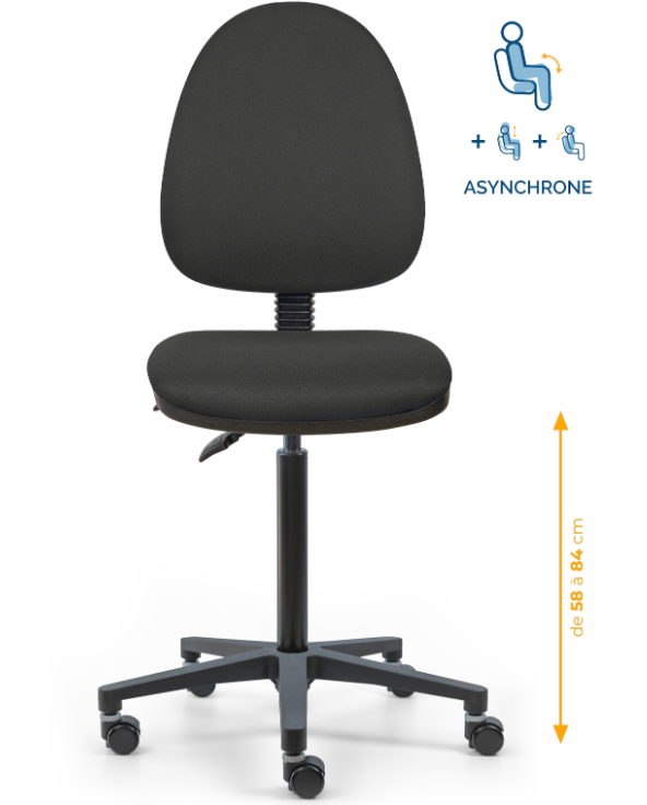 chaise de caisse, siège de caisse, chaise agent de caisse, chaise caissière, siège de caisse ergonomique, chaise en tissu de caisse, chaise supermarché, mobilier de bureau, Besançon