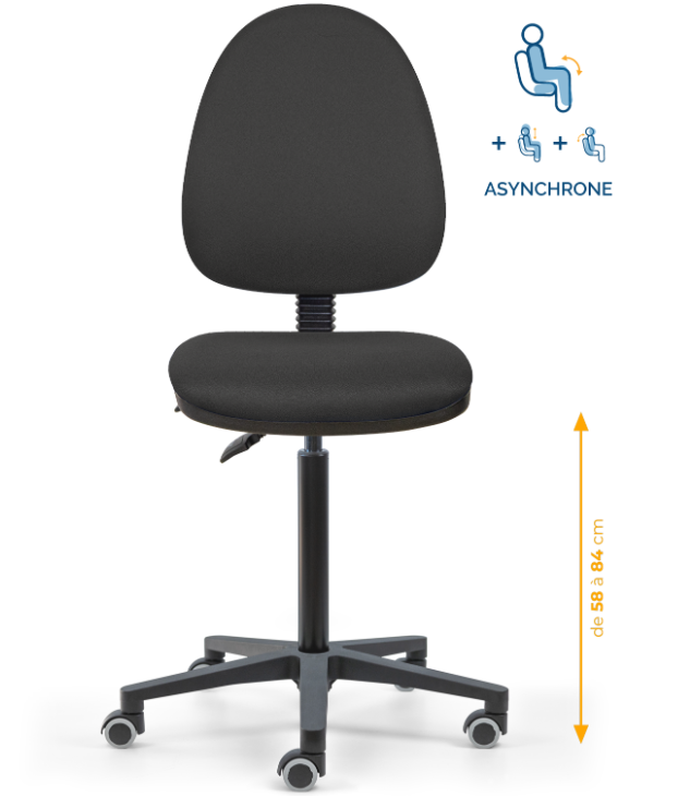 chaise de caisse, siège de caisse, chaise agent de caisse, chaise caissière, siège de caisse ergonomique, chaise en tissu de caisse, chaise supermarché, mobilier de bureau, Besançon