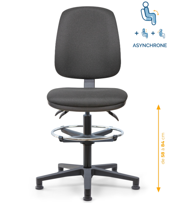 chaise de caisse, siège de caisse, chaise agent de caisse, chaise caissière, siège de caisse ergonomique, chaise en tissu de caisse, chaise supermarché, mobilier de bureau, Besançon