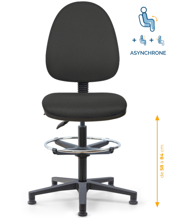 chaise de caisse, siège de caisse, chaise agent de caisse, chaise caissière, siège de caisse ergonomique, chaise en tissu de caisse, chaise supermarché, mobilier de bureau, Besançon