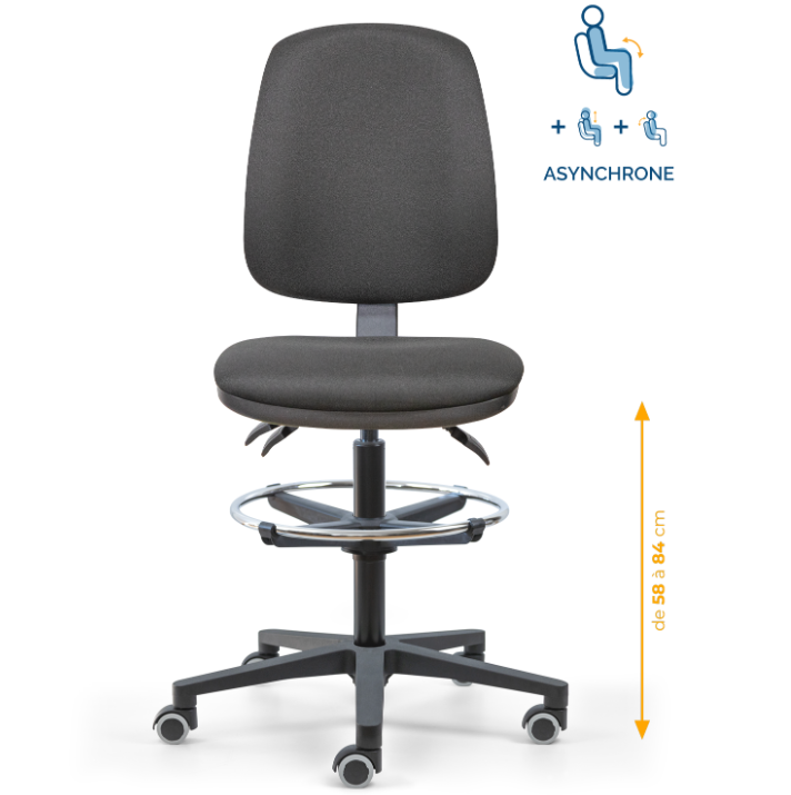 chaise de caisse, siège de caisse, chaise agent de caisse, chaise caissière, siège de caisse ergonomique, chaise en tissu de caisse, chaise supermarché, mobilier de bureau, Besançon