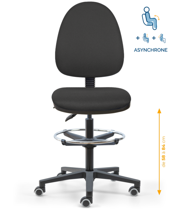 chaise de caisse, siège de caisse, chaise agent de caisse, chaise caissière, siège de caisse ergonomique, chaise en tissu de caisse, chaise supermarché, mobilier de bureau, Besançon