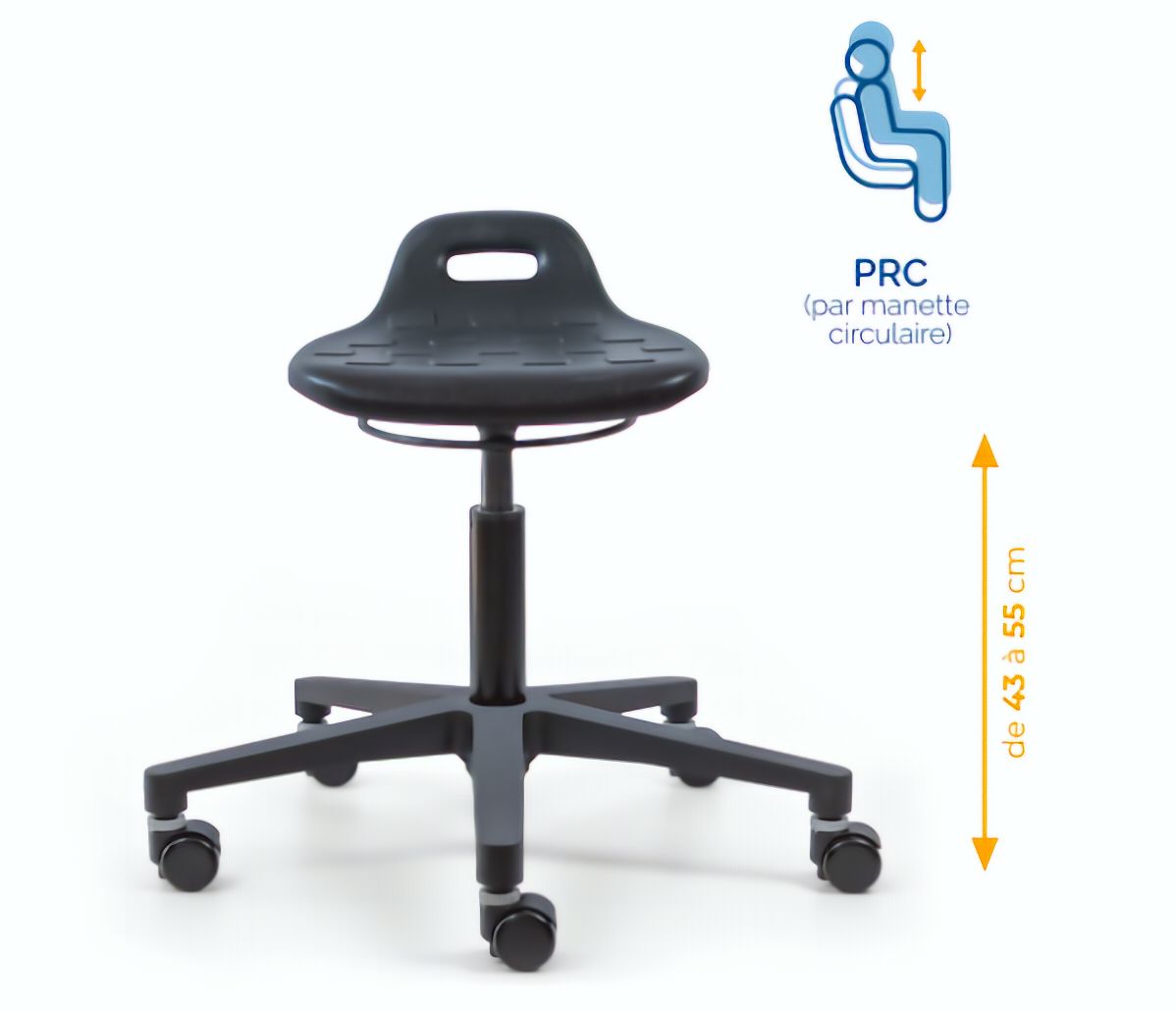 Assis-debout; chaise; chaise atelier; siège atelier