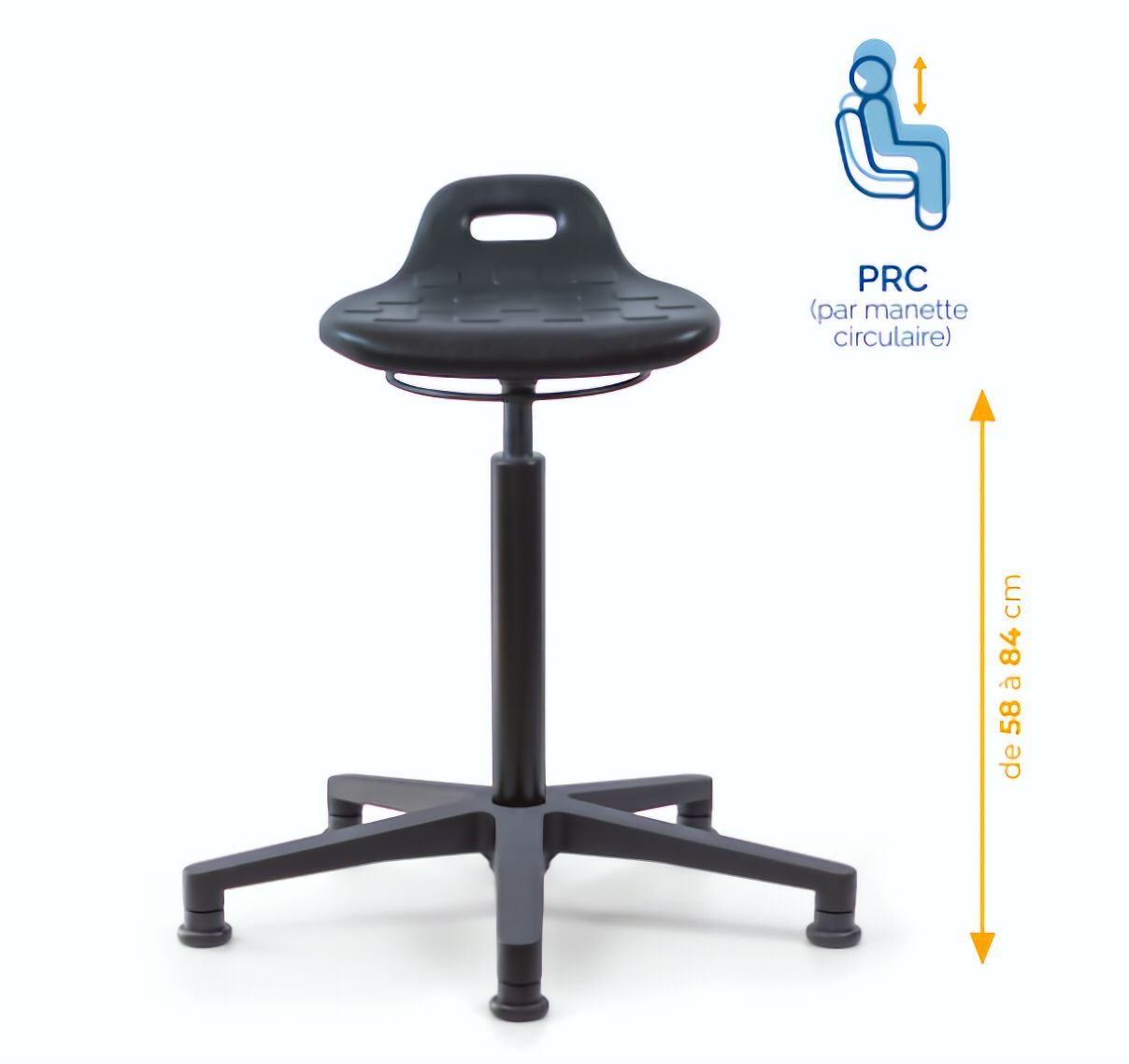 Assis-debout; chaise; chaise atelier; siège atelier