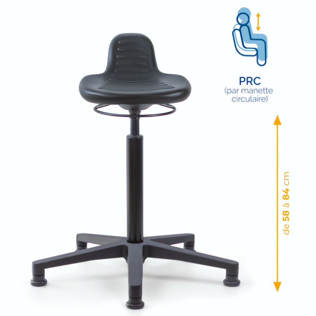 Assis-debout; chaise; chaise atelier; siège atelier