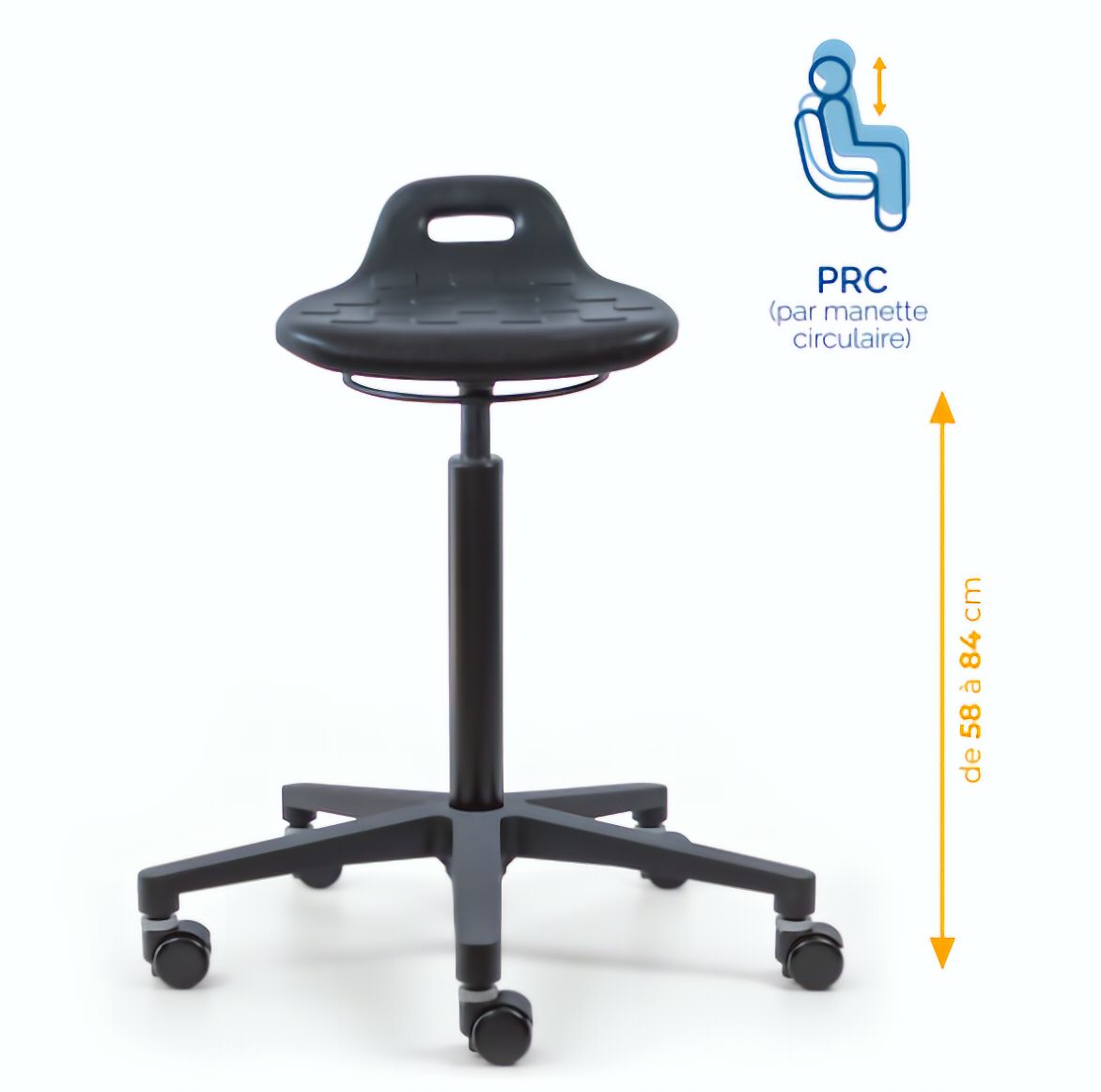 Assis-debout; chaise; chaise atelier; siège atelier