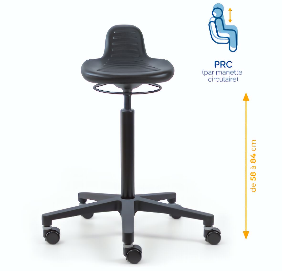 Assis-debout; chaise; chaise atelier; siège atelier