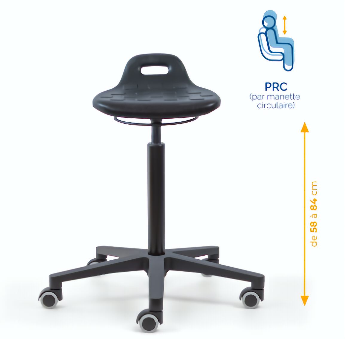 Assis-debout; chaise; chaise atelier; siège atelier