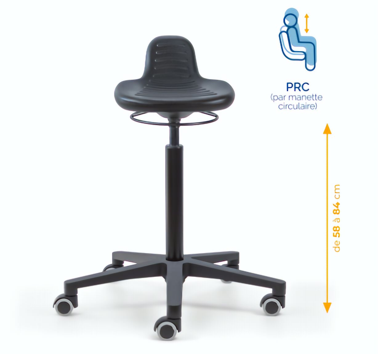 Assis-debout; chaise; chaise atelier; siège atelier