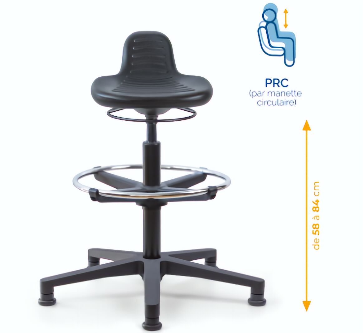 Assis-debout; chaise; chaise atelier; siège atelier