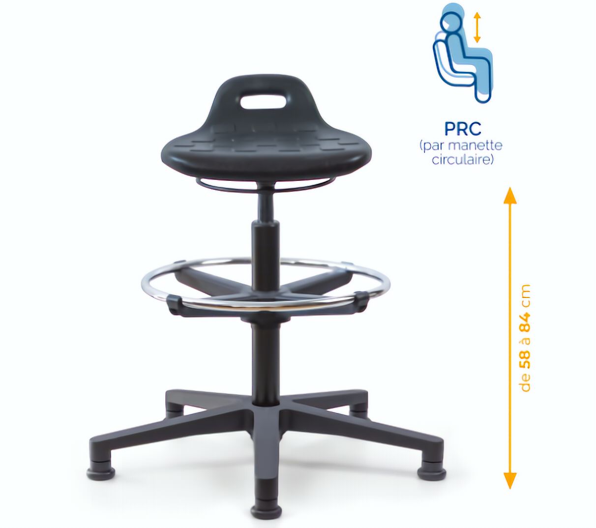 Assis-debout; chaise; chaise atelier; siège atelier