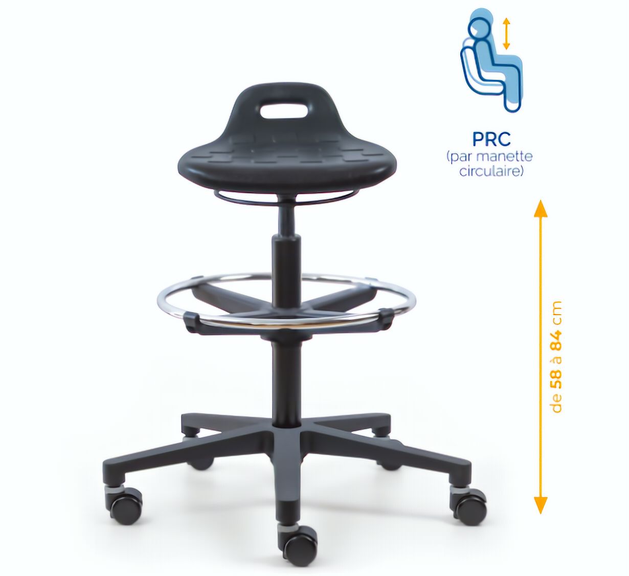 Assis-debout; chaise; chaise atelier; siège atelier