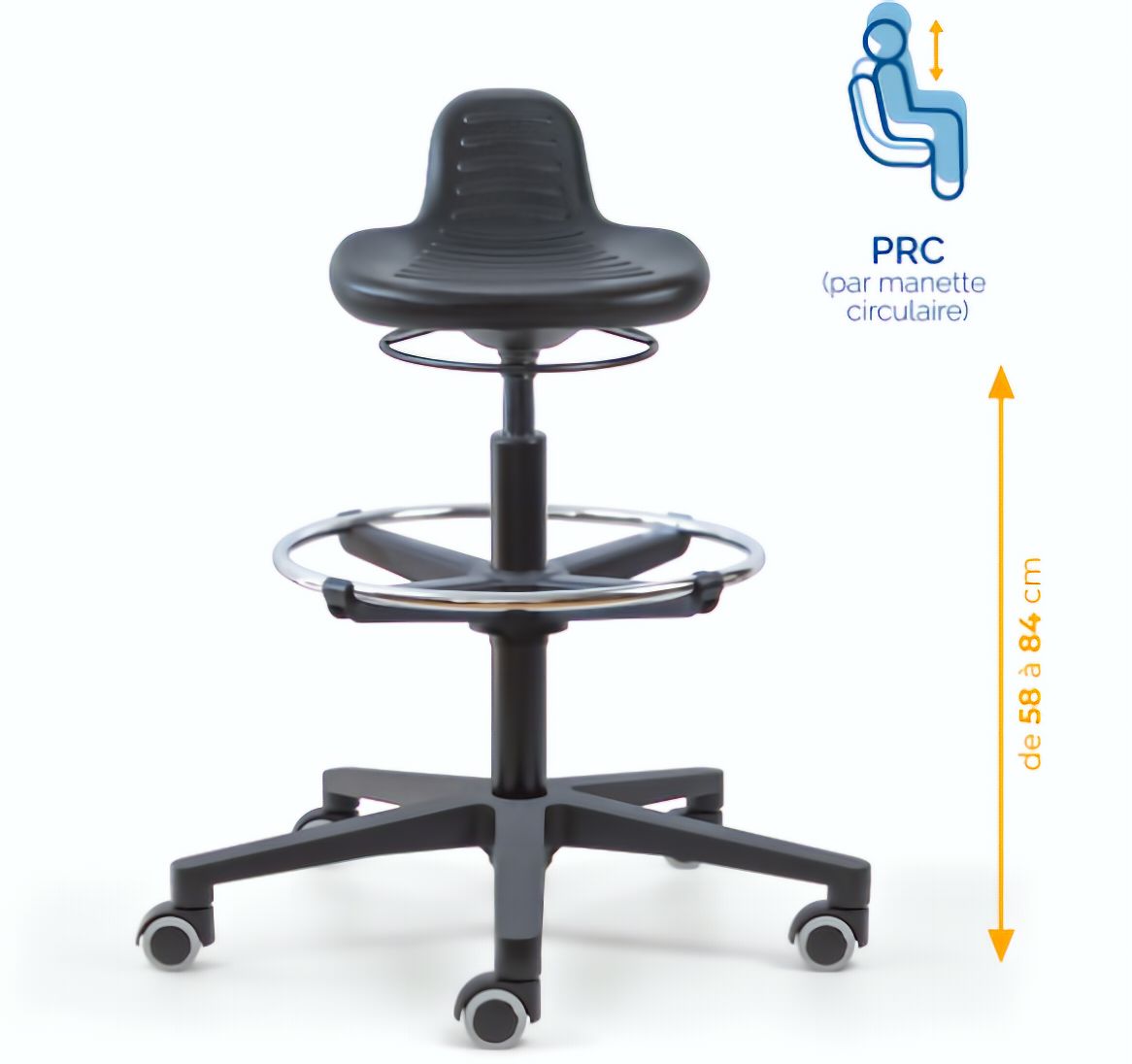 Assis-debout; chaise; chaise atelier; siège atelier