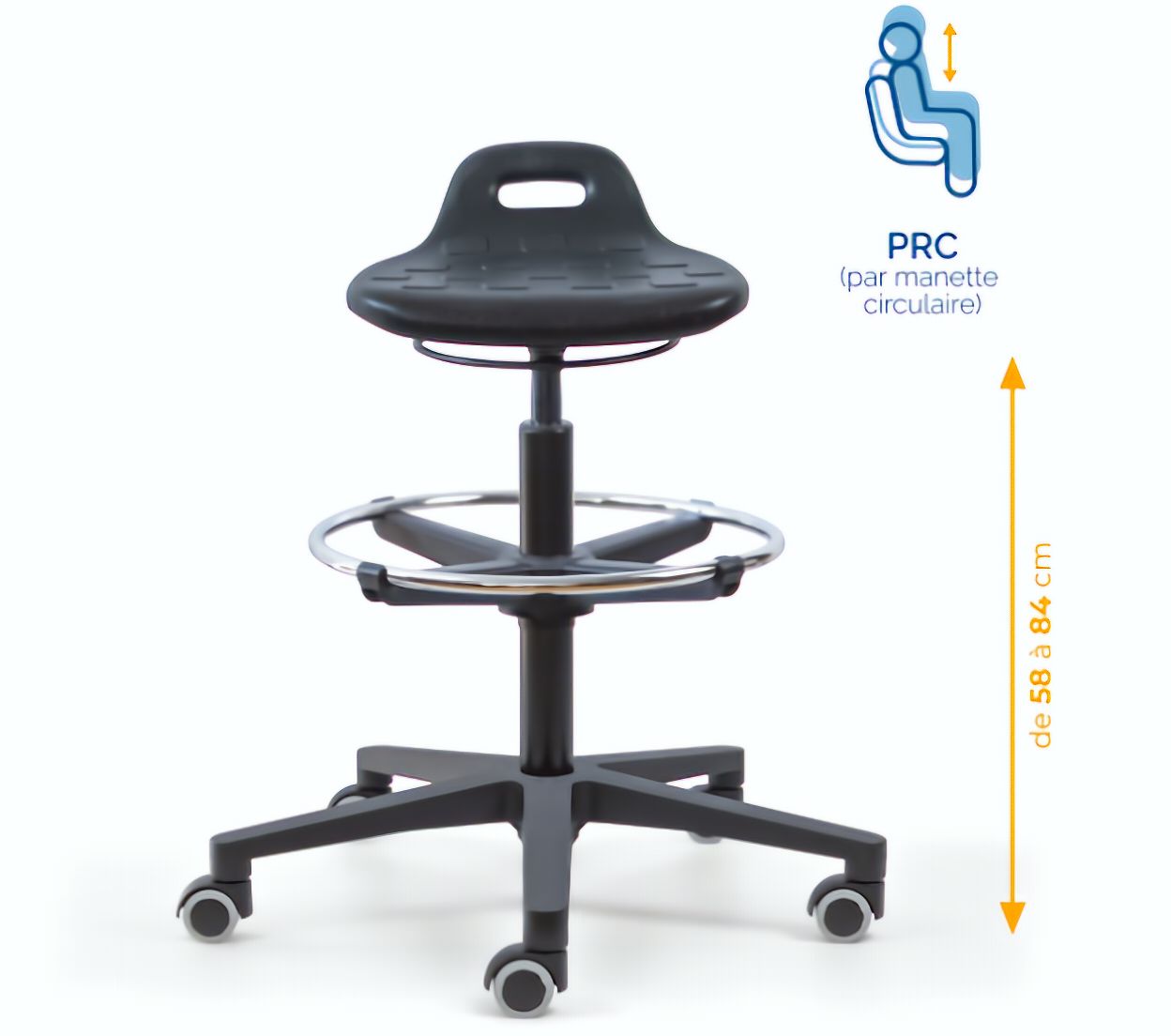 Assis-debout; chaise; chaise atelier; siège atelier