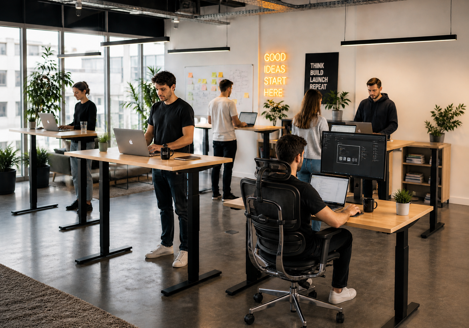 Bureau électrique avec mémoires de positions