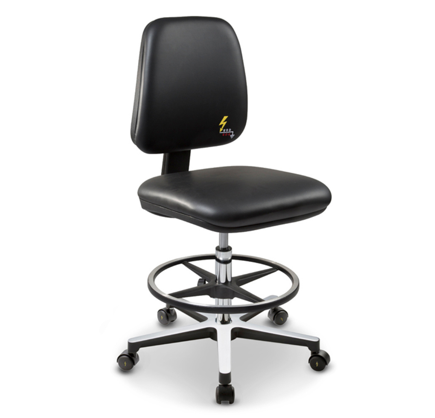 Chaise antistatiques roulettes avec repose-pieds - GREF 214 (GRE)